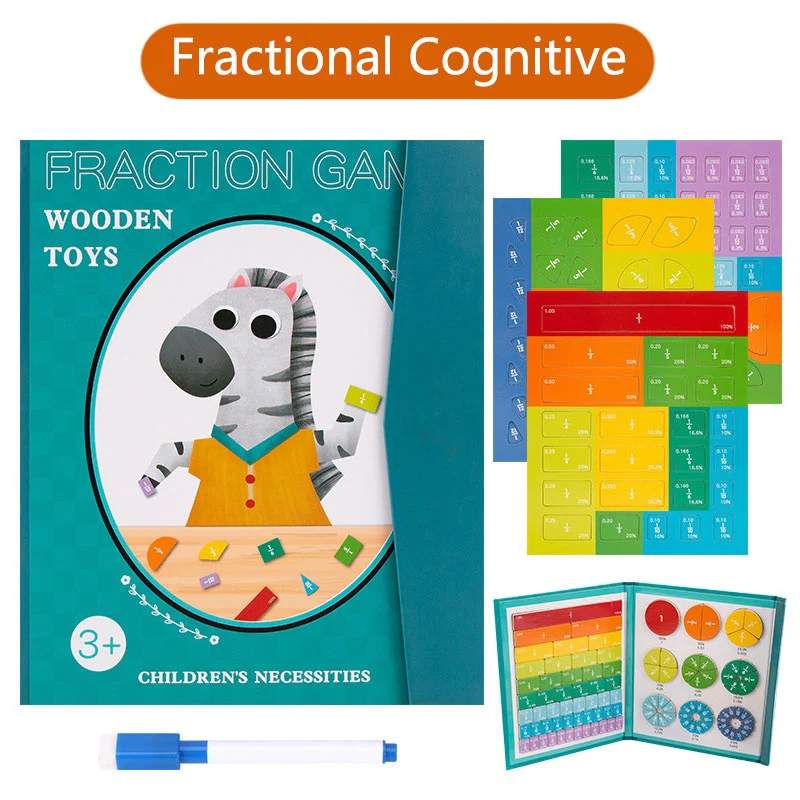 Magnetic Fraction Learning, Wooden Fraction Book - Image 2