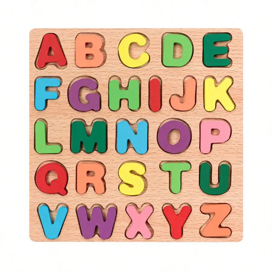 Kids Alphabetic, Arithmetic, Numbers,, Geometric Shapes, Wooden Puzzles for Preschoolers - Image 10
