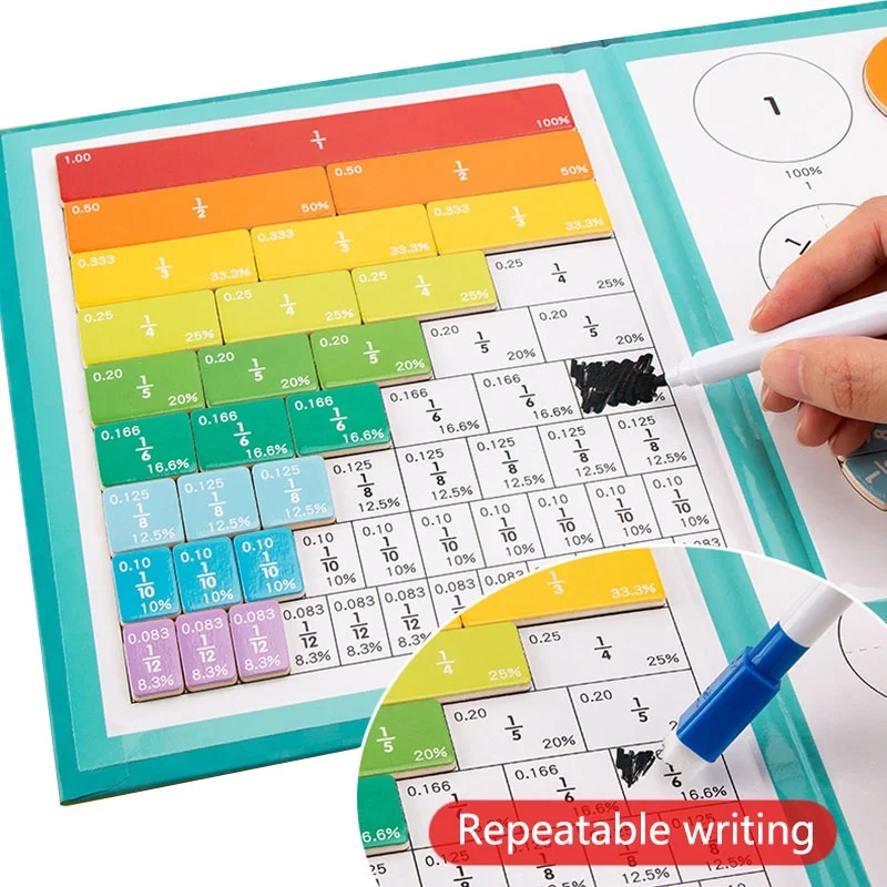 Magnetic Fraction Learning, Wooden Fraction Book - Image 4