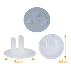 Clear Pull Tab Outlet Safety Plugs Childproof Electrical Socket Covers - Thumbnail Image 2