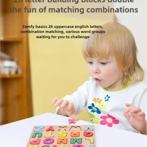 Kids Alphabetic, Arithmetic, Numbers,, Geometric Shapes, Wooden Puzzles for Preschoolers - Thumbnail Image 12