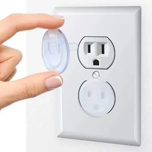 Clear Pull Tab Outlet Safety Plugs Childproof Electrical Socket Covers