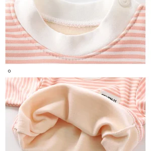 Warm Fleece Lined  Boys/ Girls Striped Set Pajamas - Thumbnail Image 18