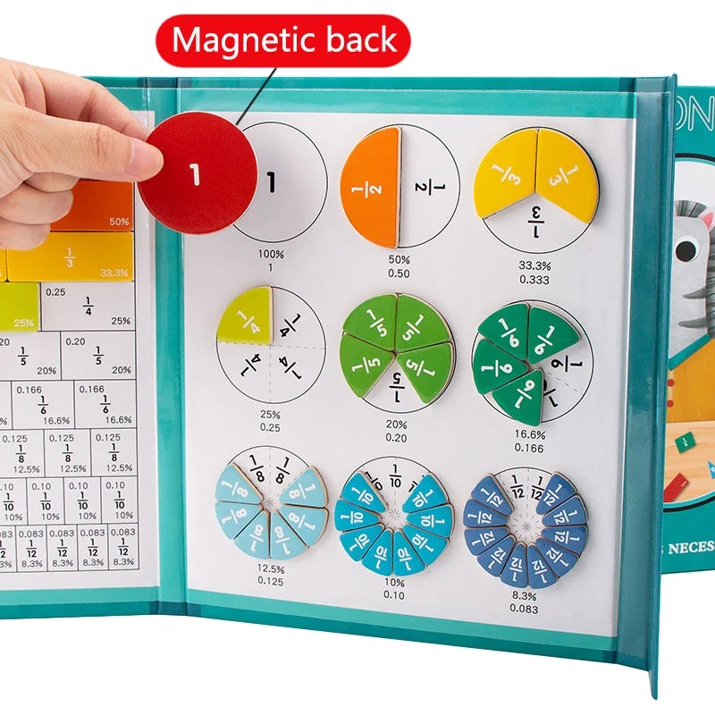 Magnetic Fraction Learning, Wooden Fraction Book - Image 5