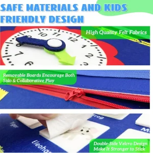 Dinosaur Felt Quiet Busy Board for Toddlers, Life Skill Activity Book. Educational - Thumbnail Image 6