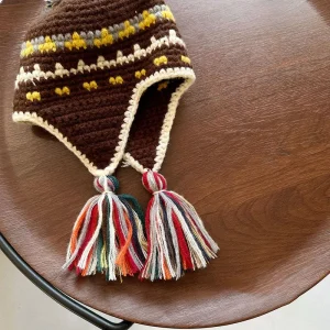 Winter  Children's Knitted Hats girls and boys, with Ear Protection - Thumbnail Image 3