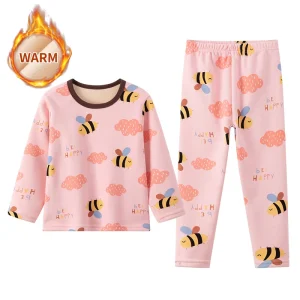 2-Piece Winter Plus Velvet, Long-Sleeved pajamas for Boys & Girls - Thumbnail Image 6