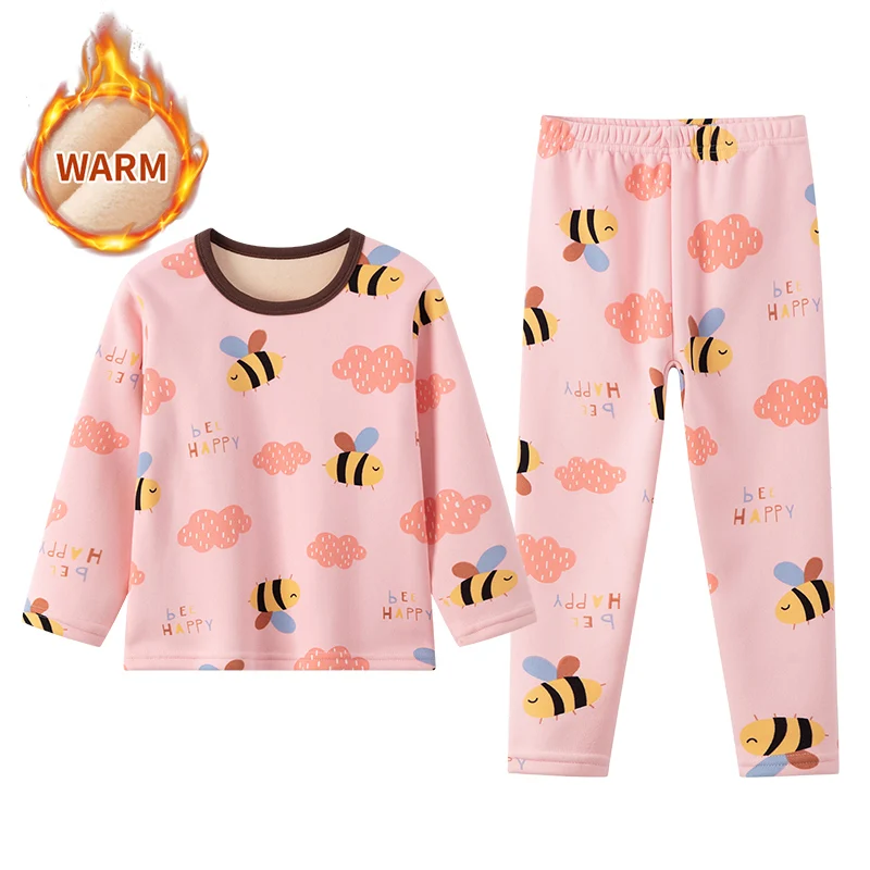 2-Piece Winter Plus Velvet, Long-Sleeved pajamas for Boys & Girls - Image 6