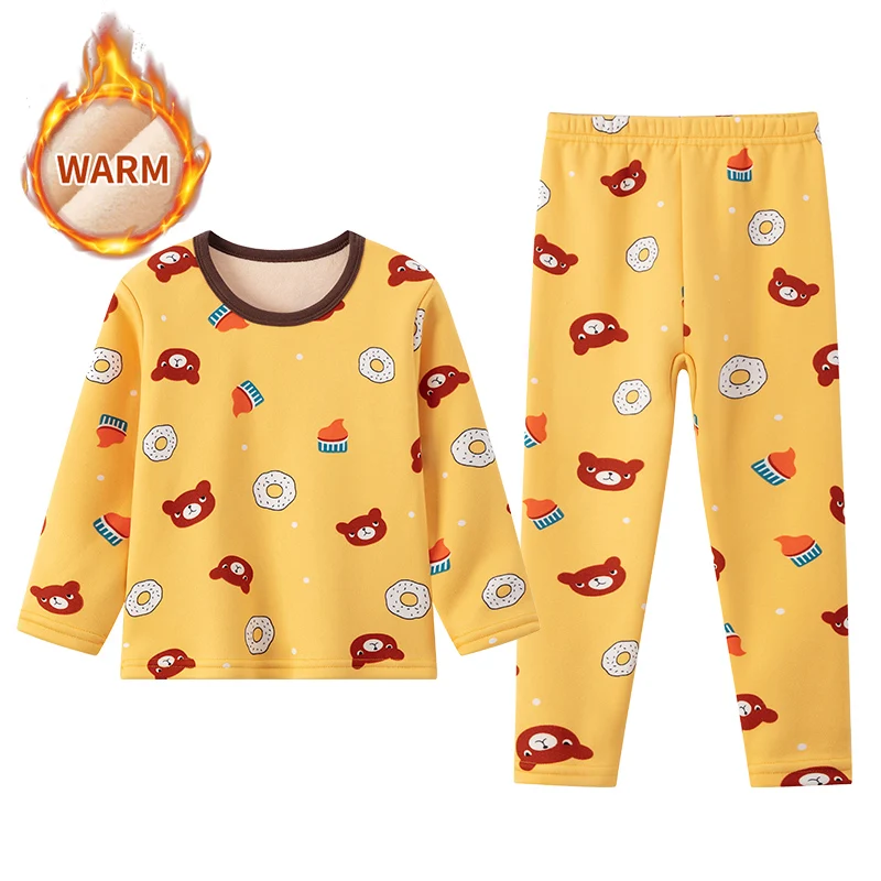 2-Piece Winter Plus Velvet, Long-Sleeved pajamas for Boys & Girls - Image 5