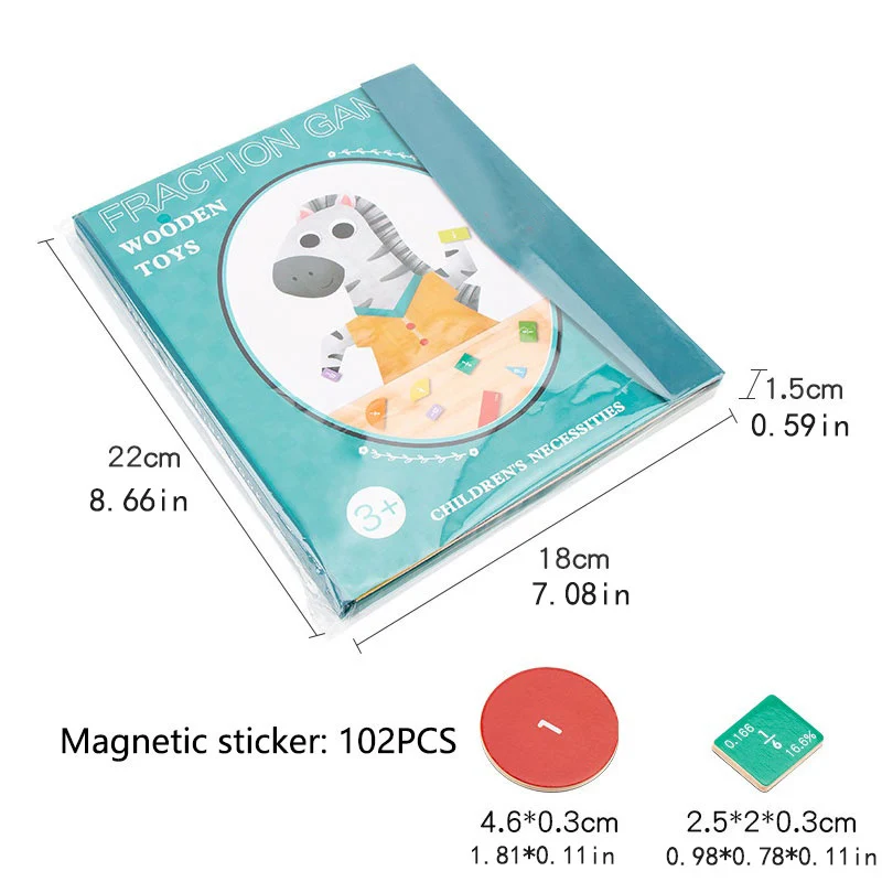 Magnetic Fraction Learning, Wooden Fraction Book - Image 3