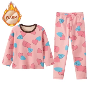 2-Piece Winter Plus Velvet, Long-Sleeved pajamas for Boys & Girls - Thumbnail Image 7