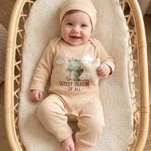 Crew Baby Long-Sleeve-Romper Set with Hat - Thumbnail Image 7