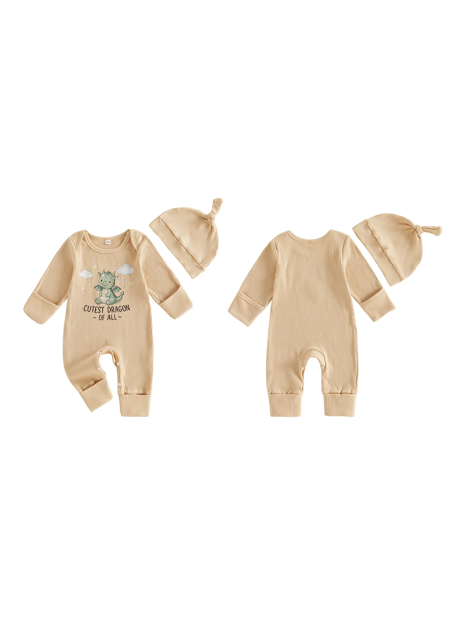 Crew Baby Long-Sleeve-Romper Set with Hat - Image 6